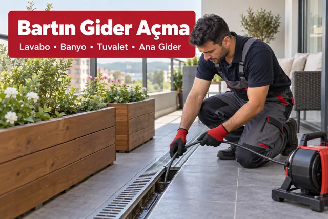 Bartın gider açma — balkon gider kanalının incelenmesi