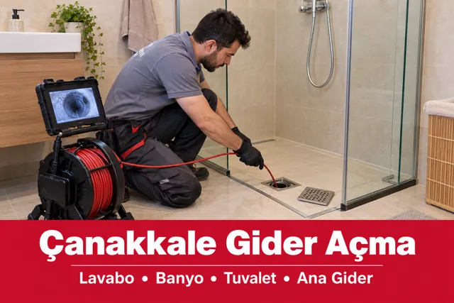 Çanakkale gider açma — duş giderinde kameralı kontrol