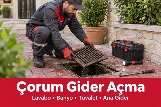 Çorum gider açma — avlu gider ızgarasının kontrolü