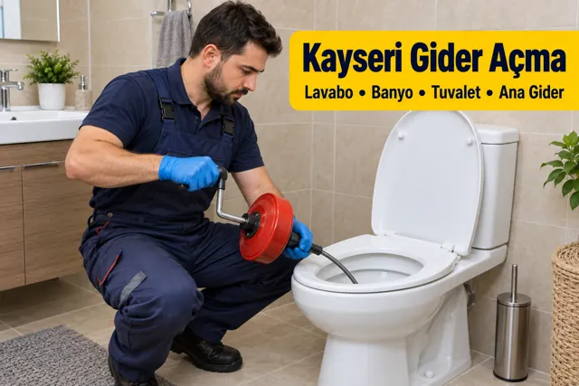 Kayseri gider açma — tuvalet giderinde açma işlemi