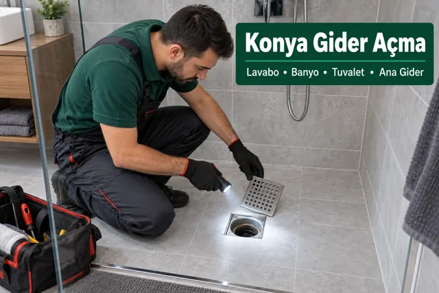 Konya gider açma — banyo zemin giderinin kontrolü