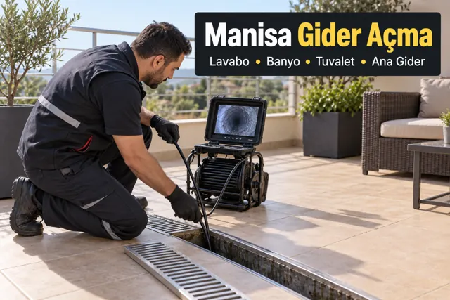 Manisa gider açma — teras gider kanalında kameralı inceleme
