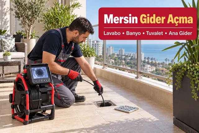 Mersin gider açma — balkon giderinde kameralı inceleme