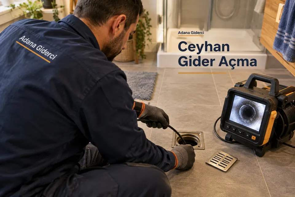 Adana Ceyhan gider açma hizmet görseli Adana Ceyhan gider açma — Adana Giderci — Ceyhan gider açma için temsili tesisat çalışması