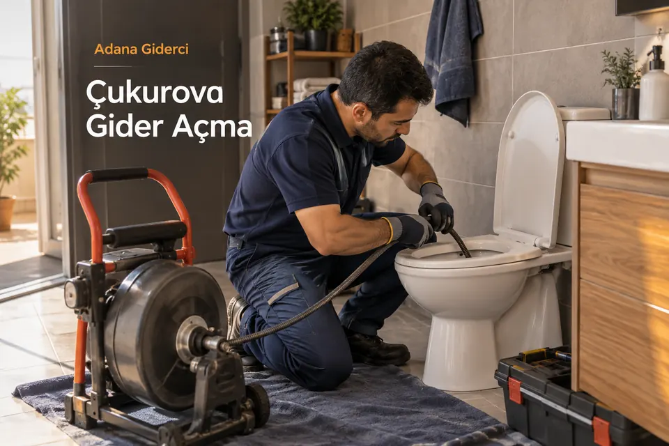 Adana Çukurova gider açma hizmet görseli Adana Çukurova gider açma — Adana Giderci — Çukurova gider açma için temsili tesisat çalışması
