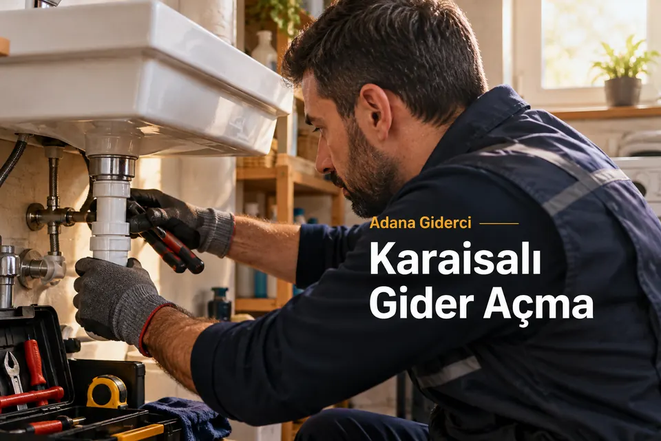 Adana Karaisalı gider açma hizmet görseli Adana Karaisalı gider açma — Adana Giderci — Karaisalı gider açma için temsili tesisat çalışması