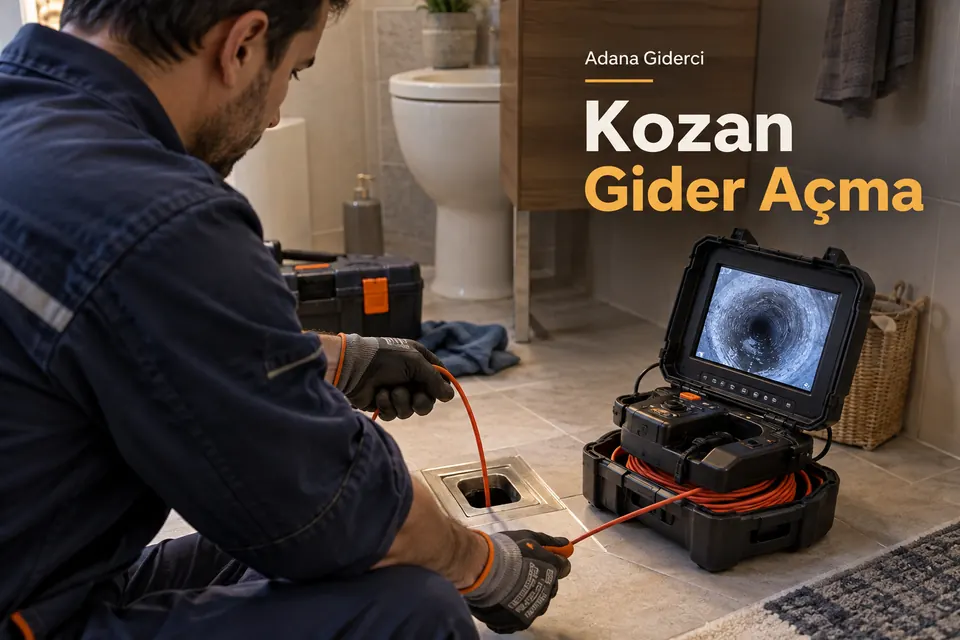 Adana Kozan gider açma — Adana Giderci — Kozan gider açma için temsili tesisat çalışması