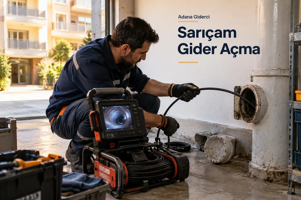 Adana Sarıçam gider açma hizmet görseli Adana Sarıçam gider açma — Adana Giderci — Sarıçam gider açma için temsili tesisat çalışması