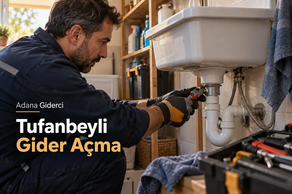 Adana Tufanbeyli gider açma — Adana Giderci — Tufanbeyli gider açma için temsili tesisat çalışması