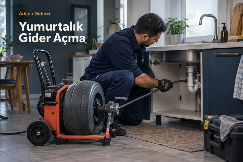 Adana Yumurtalık gider açma — Adana Giderci — Yumurtalık gider açma için temsili tesisat çalışması