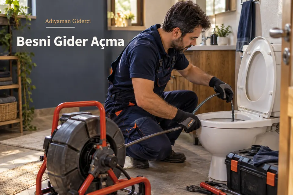 Adıyaman Besni gider açma — Adıyaman Giderci — Besni gider açma için temsili tesisat çalışması