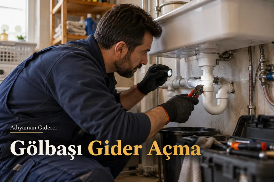 Adıyaman Gölbaşı gider açma — Adıyaman Giderci — Gölbaşı gider açma için temsili tesisat çalışması