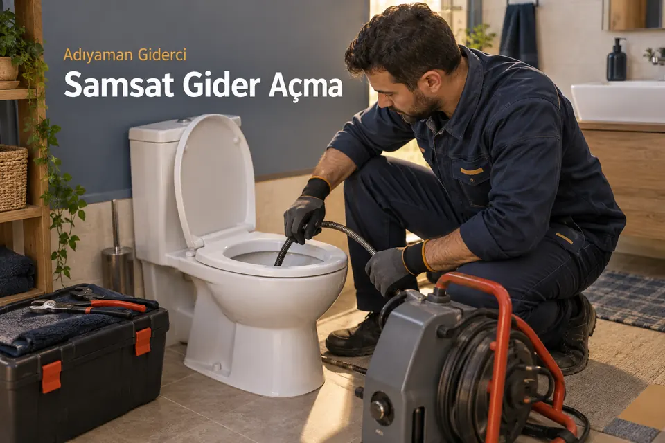 Adıyaman Samsat gider açma — Adıyaman Giderci — Samsat gider açma için temsili tesisat çalışması