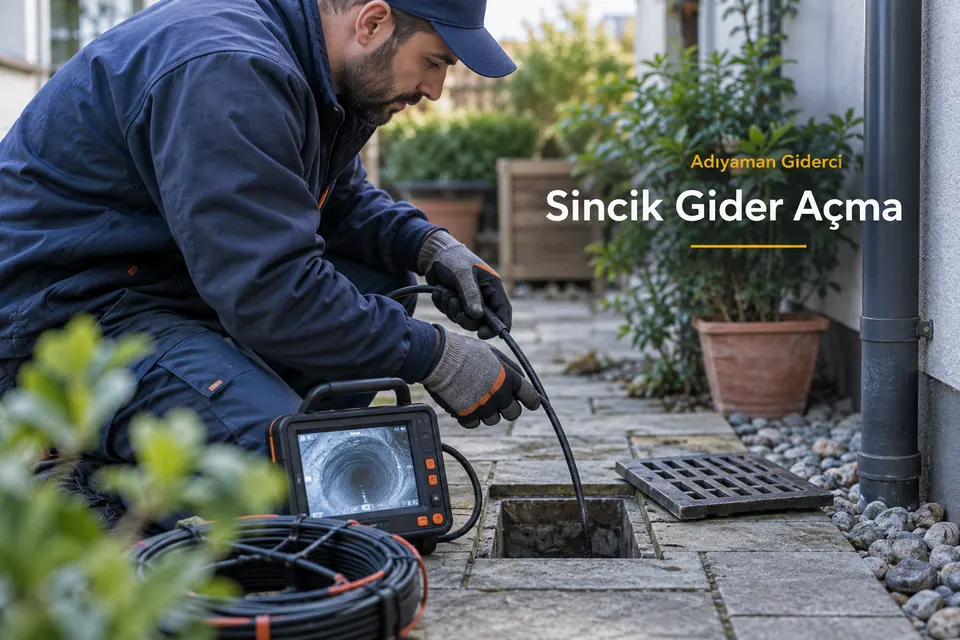 Adıyaman Sincik gider açma — Adıyaman Giderci — Sincik gider açma için temsili tesisat çalışması