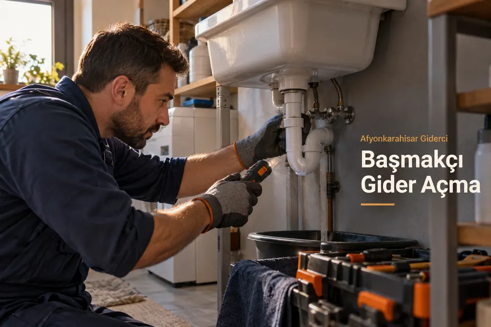 Afyonkarahisar Başmakçı gider açma — Afyonkarahisar Giderci — Başmakçı gider açma için temsili tesisat çalışması