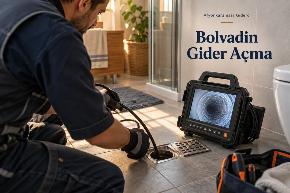 Afyonkarahisar Bolvadin gider açma — Afyonkarahisar Giderci — Bolvadin gider açma için temsili tesisat çalışması