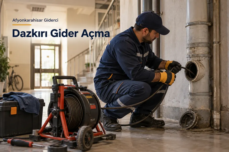 Afyonkarahisar Dazkırı gider açma — Afyonkarahisar Giderci — Dazkırı gider açma için temsili tesisat çalışması