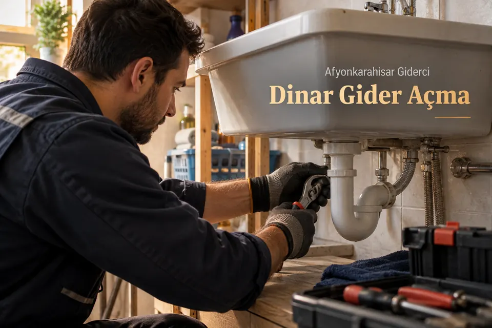 Afyonkarahisar Dinar gider açma — Afyonkarahisar Giderci — Dinar gider açma için temsili tesisat çalışması