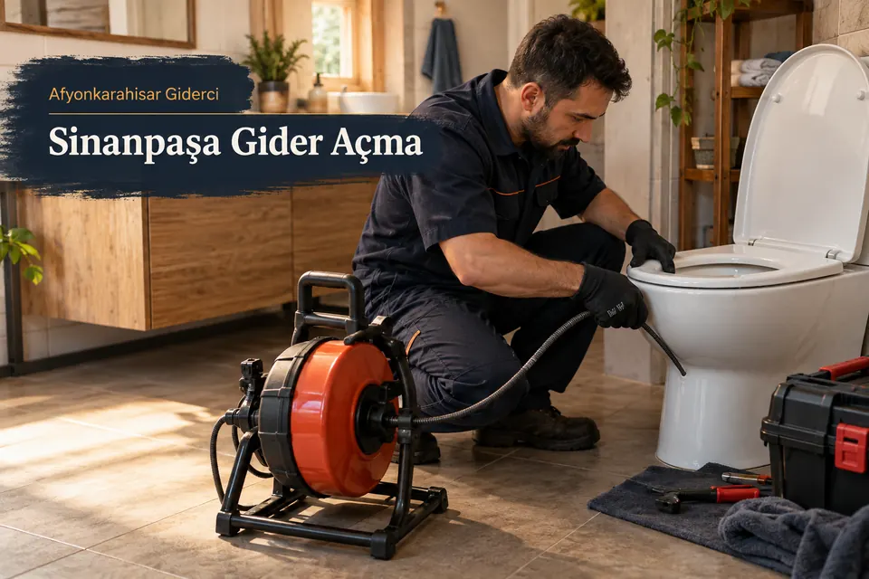Afyonkarahisar Sinanpaşa gider açma — Afyonkarahisar Giderci — Sinanpaşa gider açma için temsili tesisat çalışması