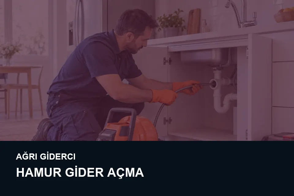 Ağrı Hamur gider açma — Ağrı Giderci — Hamur gider açma için temsili tesisat çalışması