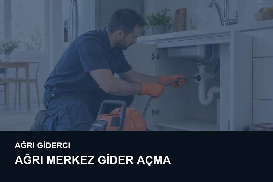 Ağrı Giderci — Ağrı Merkez gider açma için temsili tesisat çalışması