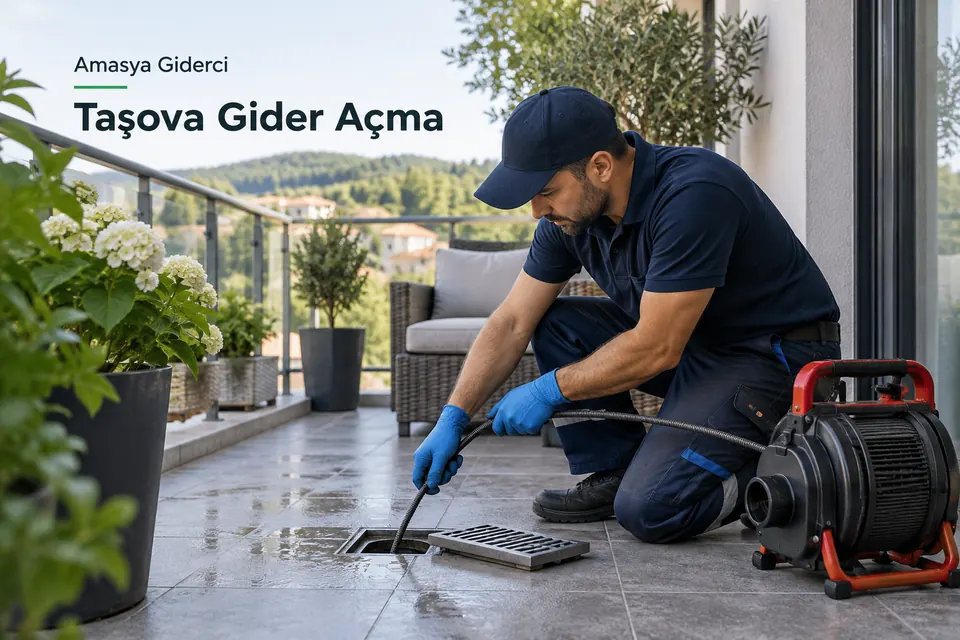 Amasya Taşova gider açma — Amasya Giderci — Taşova gider açma için temsili tesisat çalışması