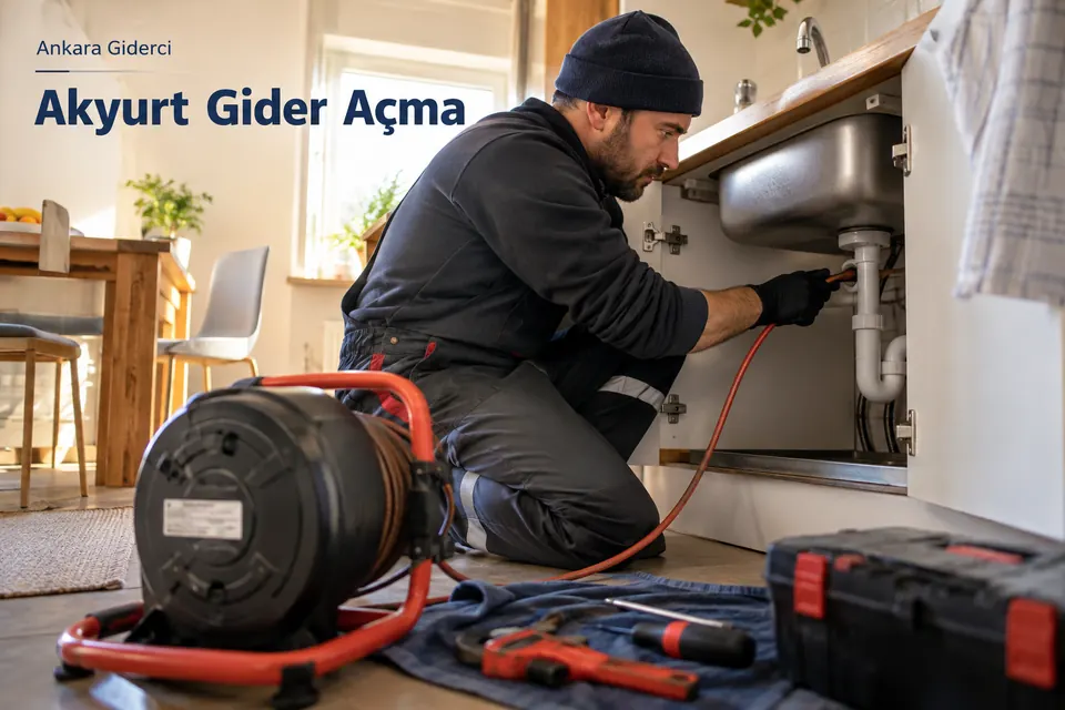 Ankara Akyurt gider açma — Ankara Giderci — Akyurt gider açma için temsili tesisat çalışması
