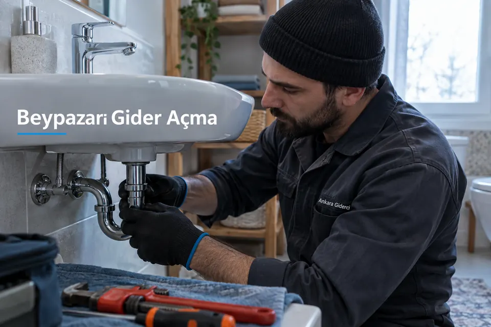 Ankara Beypazarı gider açma hizmet görseli Ankara Beypazarı gider açma — Ankara Giderci — Beypazarı gider açma için temsili tesisat çalışması