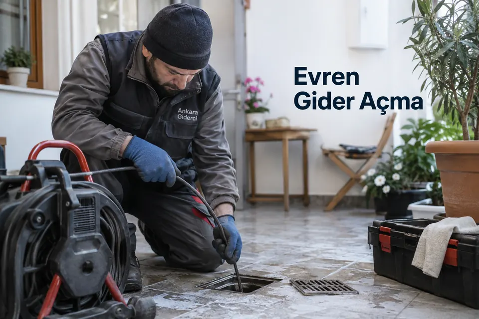 Ankara Evren gider açma hizmet görseli Ankara Evren gider açma — Ankara Giderci — Evren gider açma için temsili tesisat çalışması