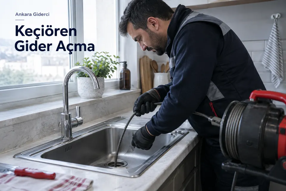 Ankara Keçiören gider açma — Ankara Giderci — Keçiören gider açma için temsili tesisat çalışması
