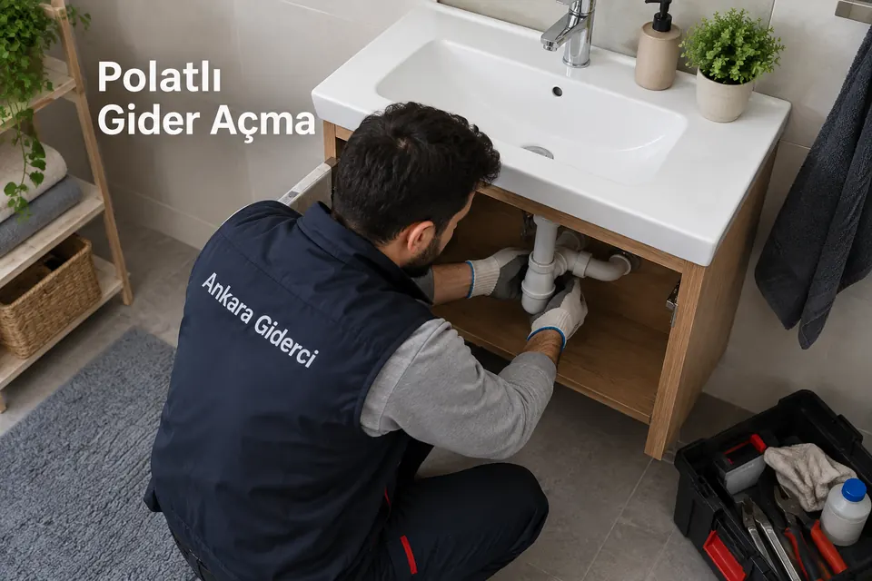 Ankara Polatlı gider açma — Ankara Giderci — Polatlı gider açma için temsili tesisat çalışması