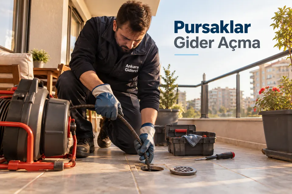 Ankara Pursaklar gider açma — Ankara Giderci — Pursaklar gider açma için temsili tesisat çalışması