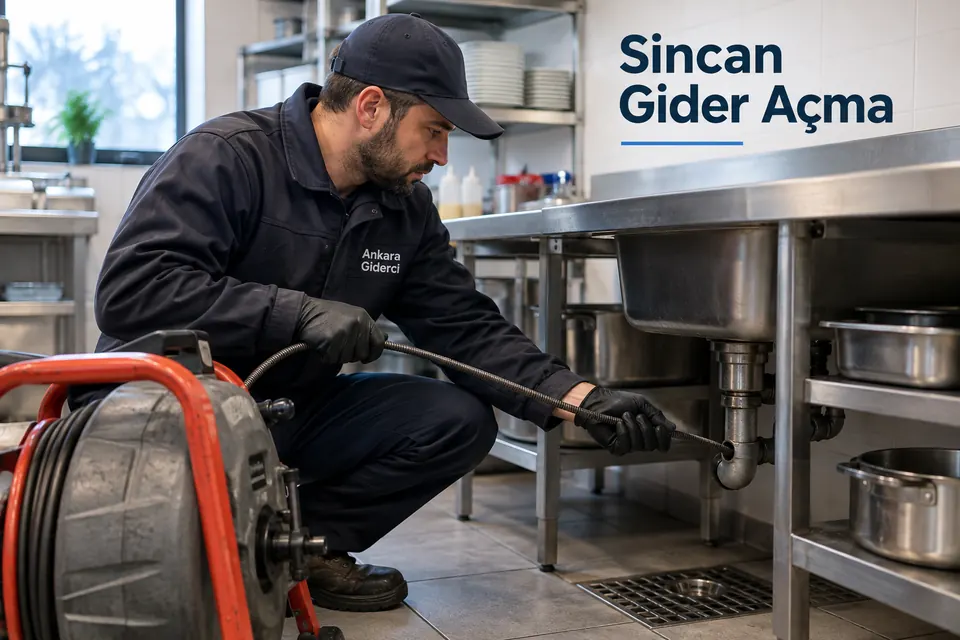 Ankara Sincan gider açma — Ankara Giderci — Sincan gider açma için temsili tesisat çalışması
