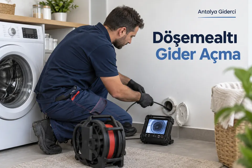 Antalya Döşemealtı gider açma — çamaşır odasındaki gider kontrol noktasında kamera kullanımı