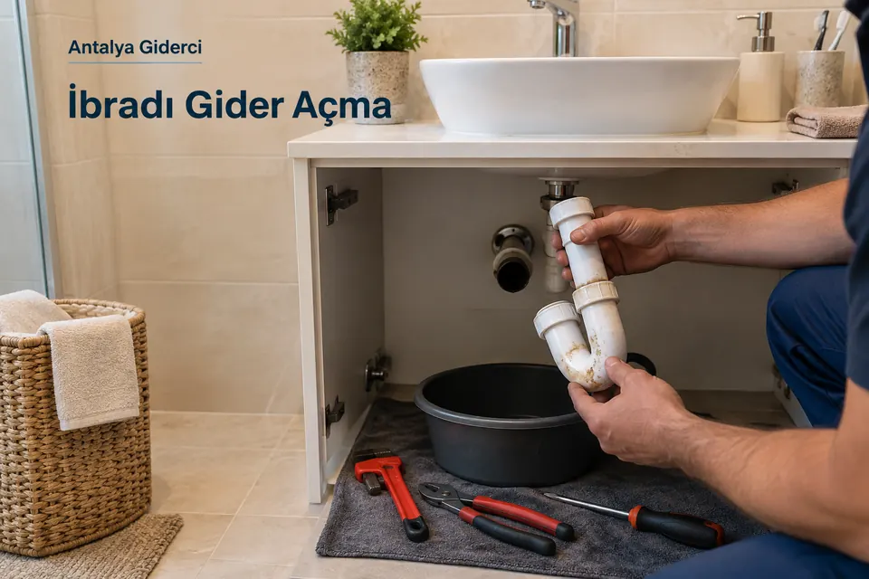 Antalya İbradı gider açma — lavabo altında sökülen sifonun kontrolü