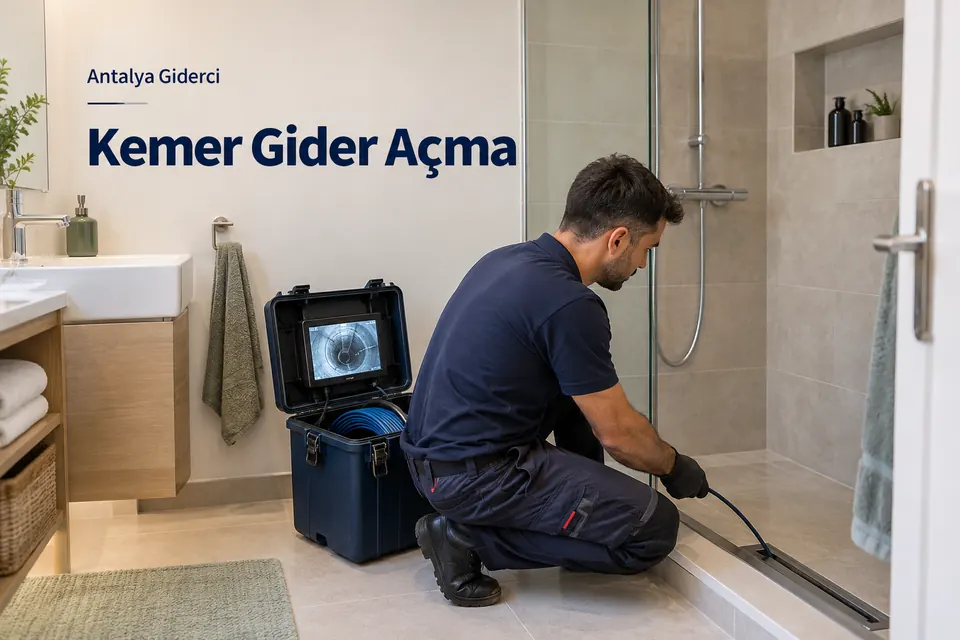 Antalya Kemer gider açma — duş kanalı giderinde kameralı kontrol