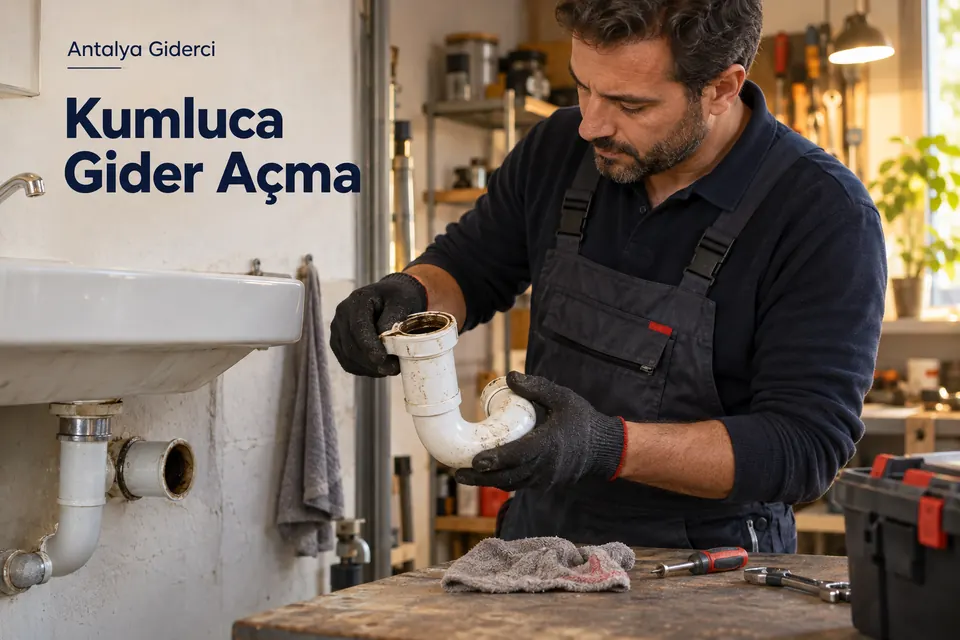 Antalya Kumluca gider açma — atölye lavabosunun gider sifonunda kontrol