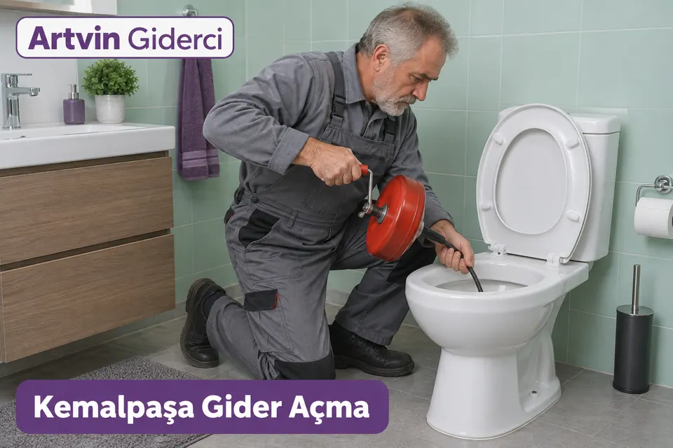 Artvin Kemalpaşa gider açma — klozet giderinde el tipi açma ekipmanı kullanan tesisatçı