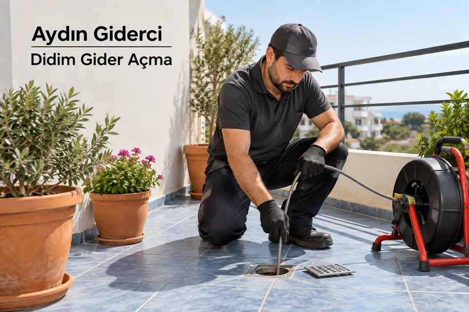Aydın Didim gider açma — balkon giderinde açma çalışması