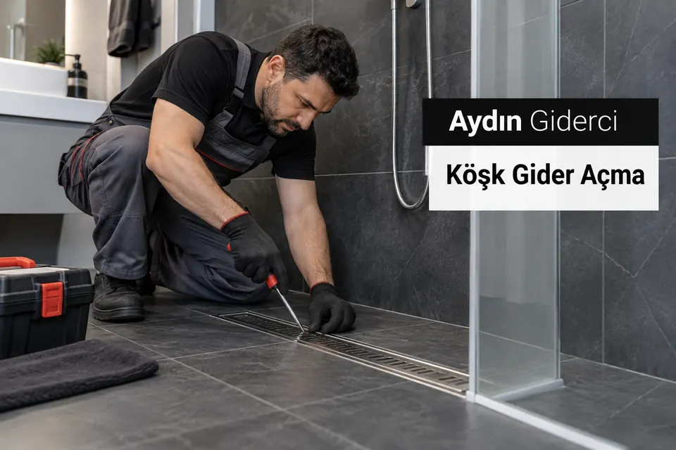 Aydın Köşk gider açma — duş kanalının ve gider girişinin kontrolü