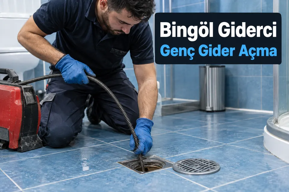 Bingöl Genç gider açma — banyo yer giderinin makineyle temizlenmesi