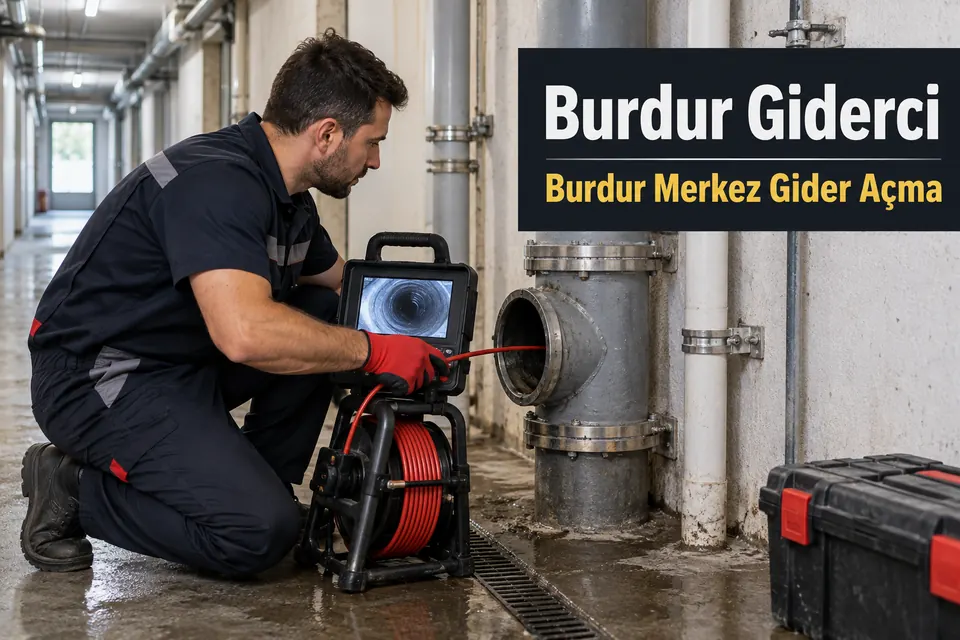 Burdur Merkez gider açma — ana boruda kamera incelemesi