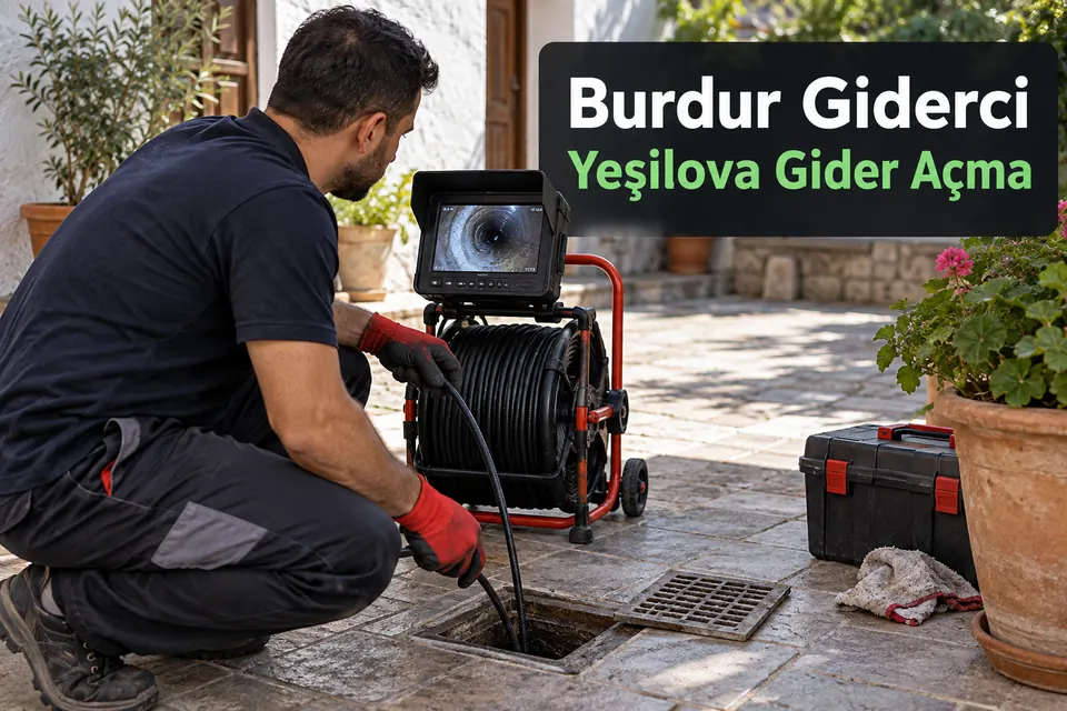 Burdur Yeşilova gider açma — avlu giderinde kameralı inceleme