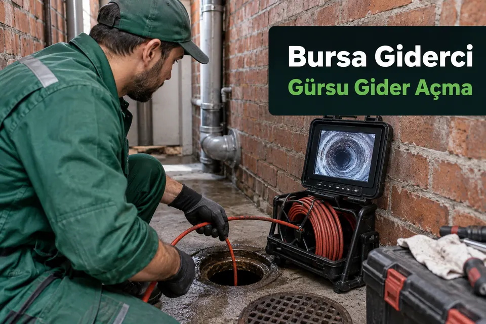 Bursa Gürsu gider açma — tesisat hattında kameralı kontrol