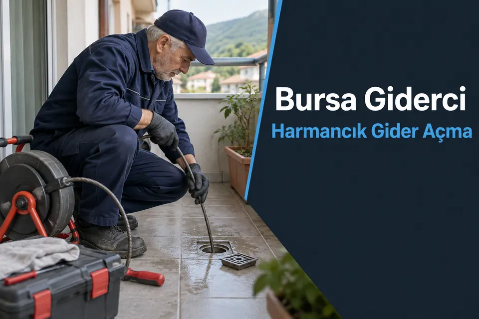 Bursa Harmancık gider açma — balkon giderinde temizlik