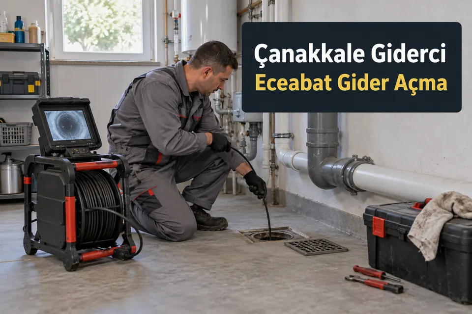 Çanakkale Eceabat gider açma — tesisat odasında boru kontrolü
