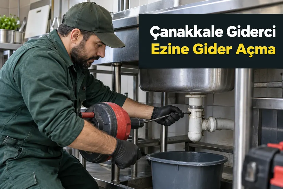 Çanakkale Ezine gider açma — hazırlık evyesinde gider çalışması