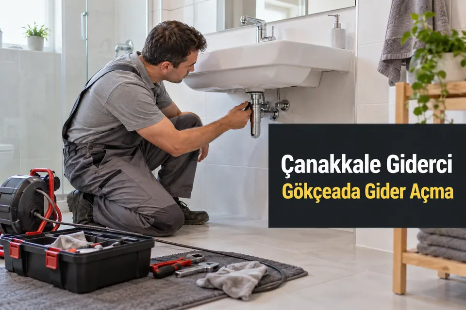 Çanakkale Gökçeada gider açma hizmet görseli Çanakkale Gökçeada gider açma — banyo lavabosunda bağlantı kontrolü