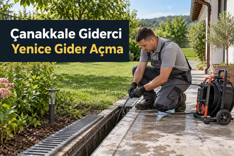 Çanakkale Yenice gider açma — bahçe kanalında temizlik