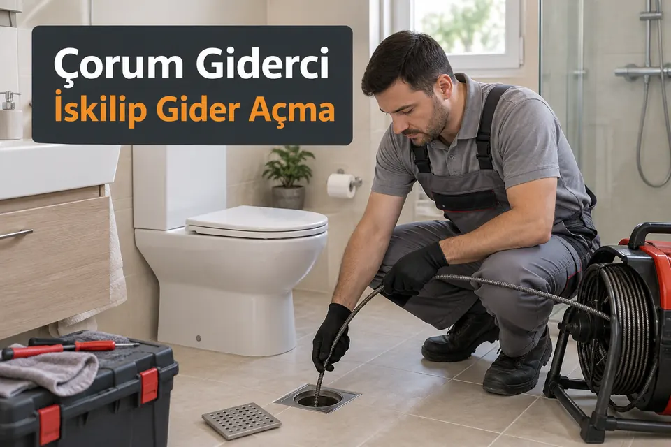 Çorum İskilip gider açma — tuvalet yanındaki yer süzgecinde çalışma
